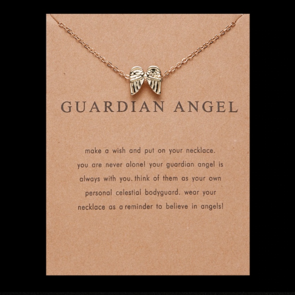 Boho Guardian Angel Layering Gold Charm Necklace - Picture 4 of 8
